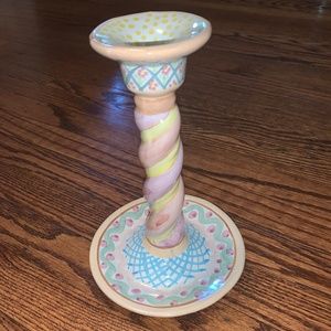 MacKenzie-Childs Vintage Twisted Pastel Heather Candle Stick Holder